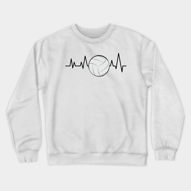 Heartbeat Pulse - Volleyball Crewneck Sweatshirt by DesignWood-Sport